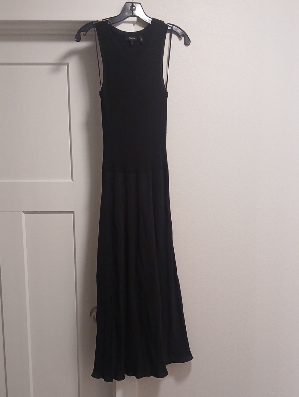 Theory Black Sleeveless Maxi Dress With Bottom Slit